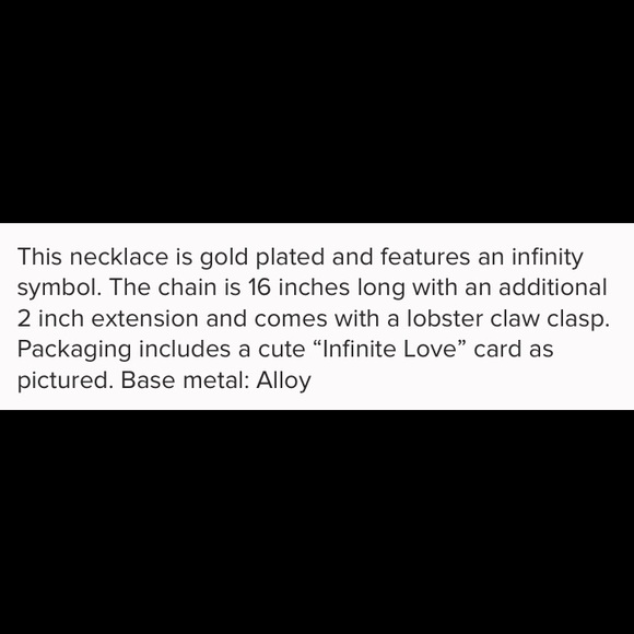 Gold Plated Infinite LoveNecklace - Picture 3 of 3